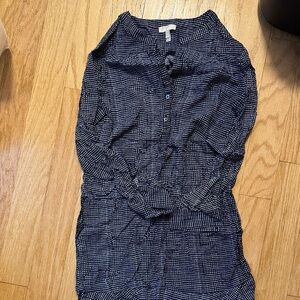 Women's Navy Blue Button Dress